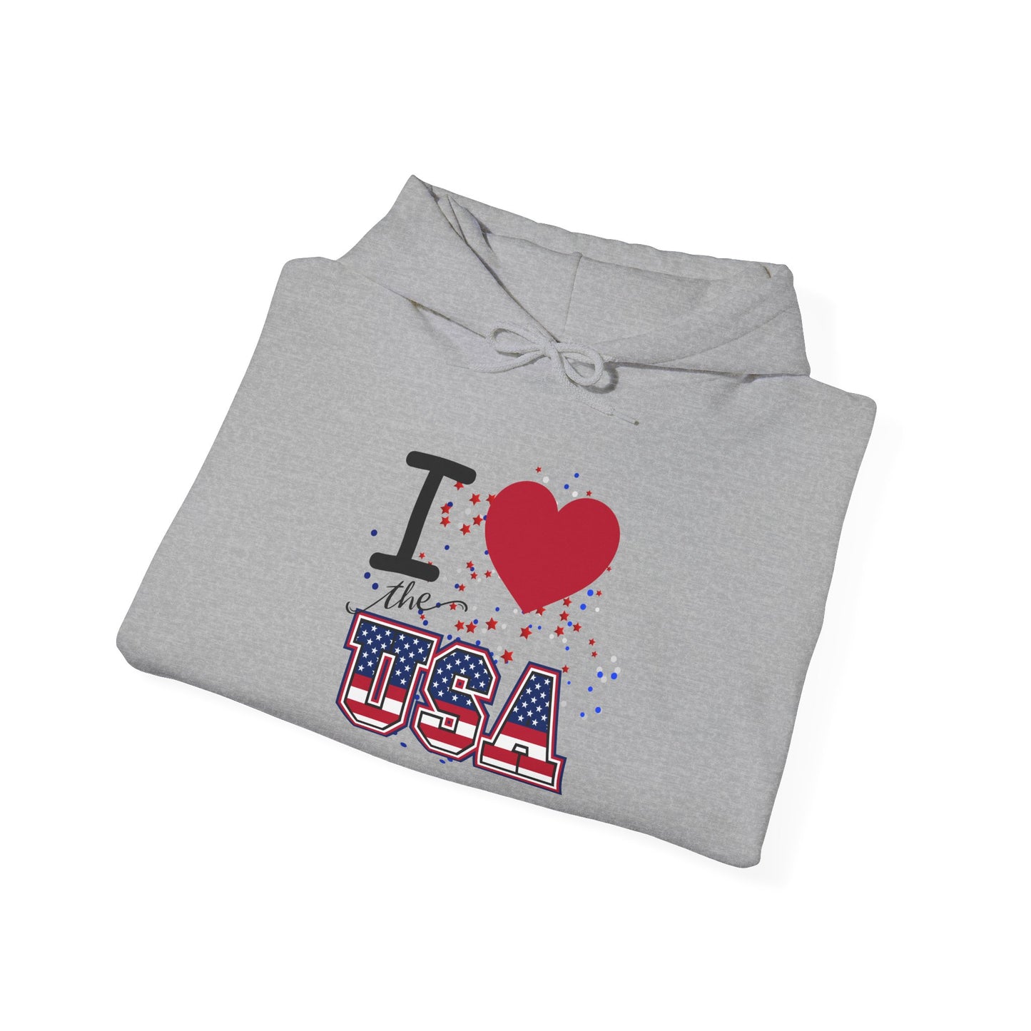 I Love The USA Heavy Blend™ Hooded Sweatshirt