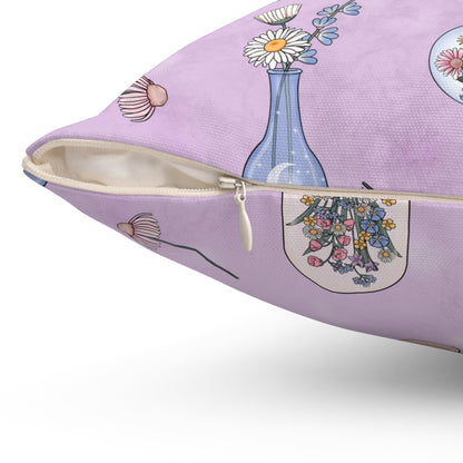Lilac Meadow Keepsakes Throw Pillow