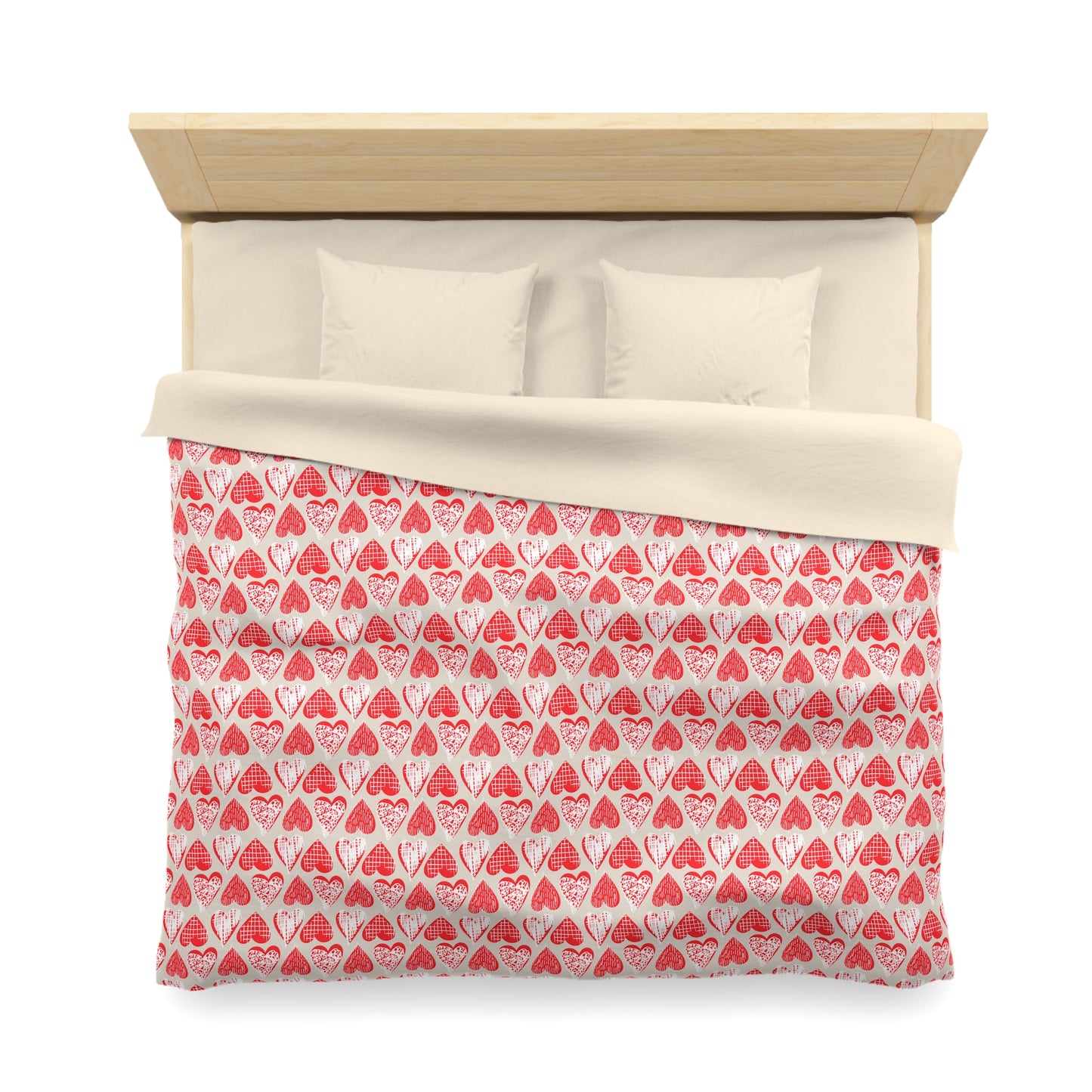 Doodle Hearts Microfiber Duvet Cover