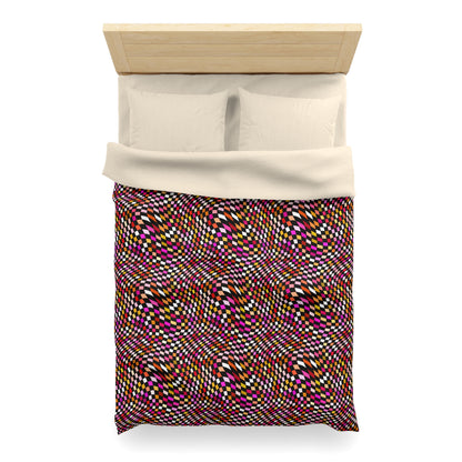 Warped Red Checkered Microfiber Duvet Cover