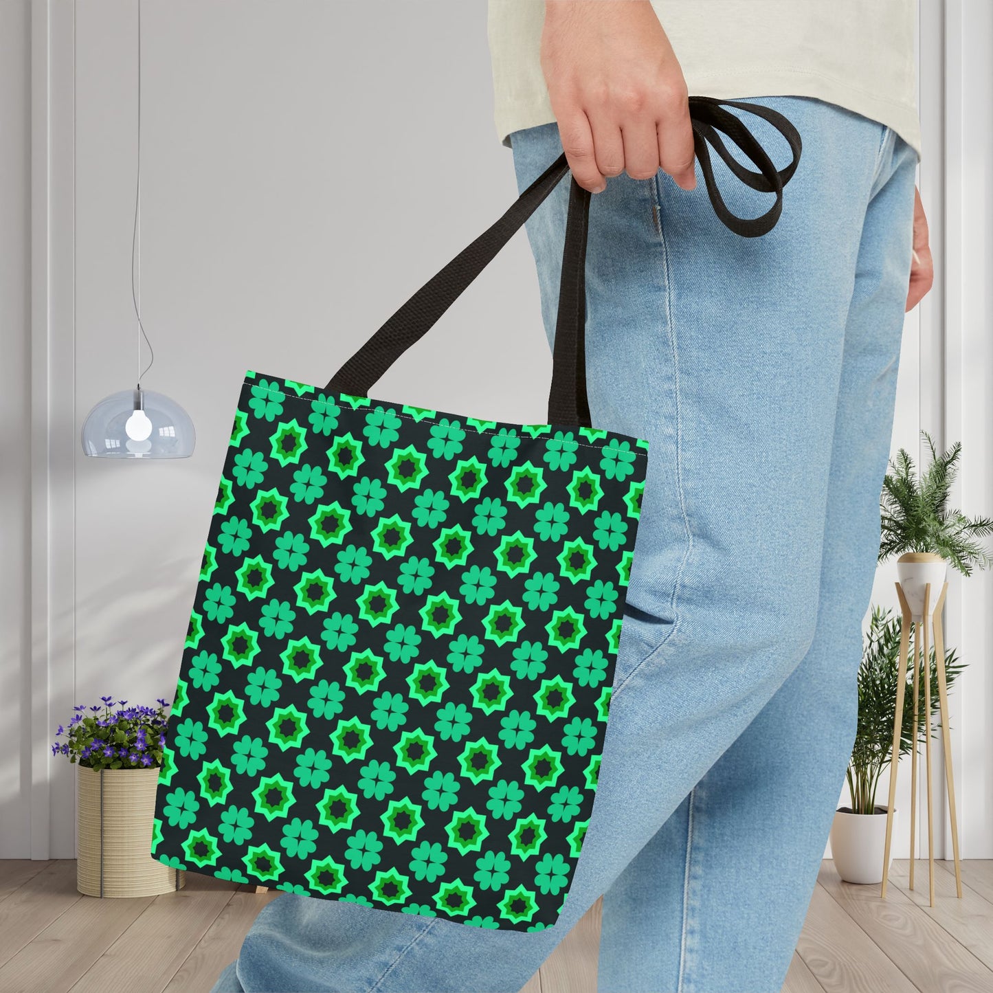 Clover Bloom Burst Canvas Tote Bag