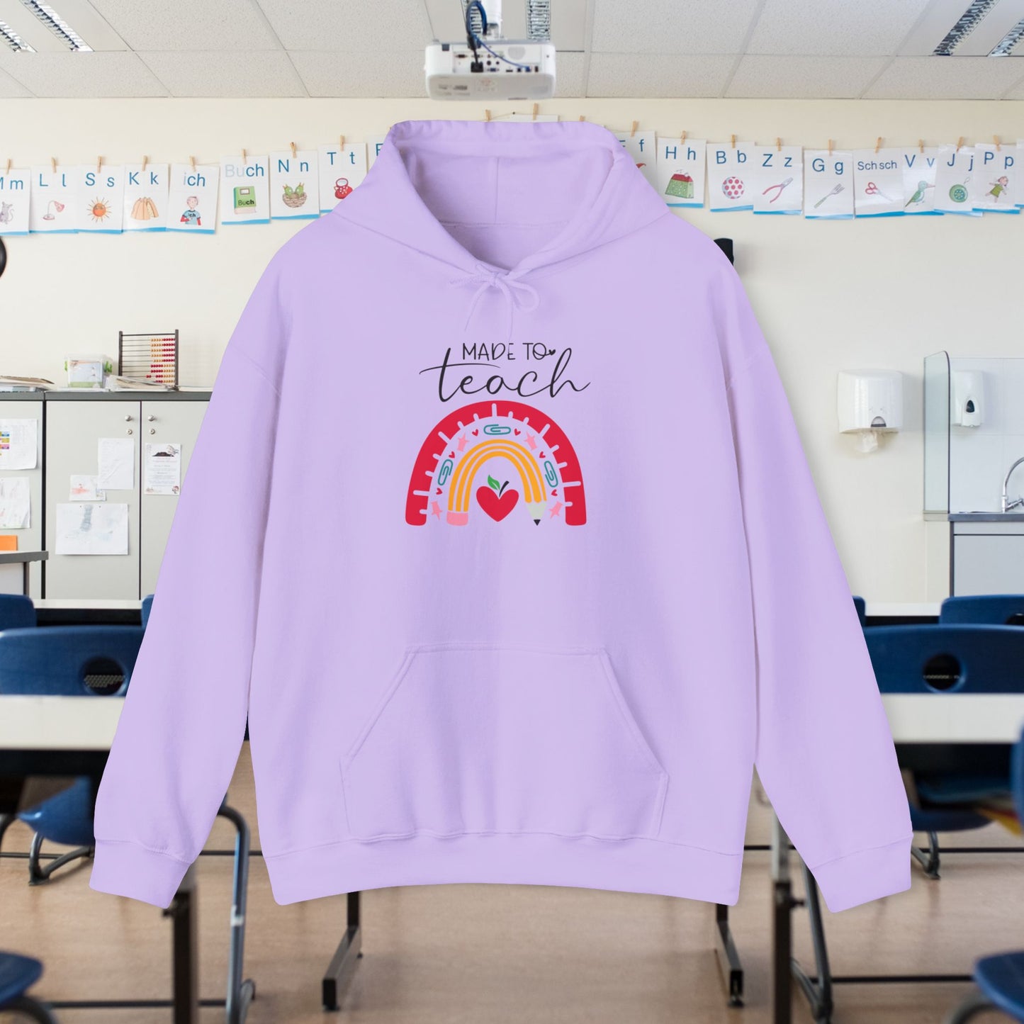 Made to Teach Rainbow Heavy Blend™ Hooded Sweatshirt