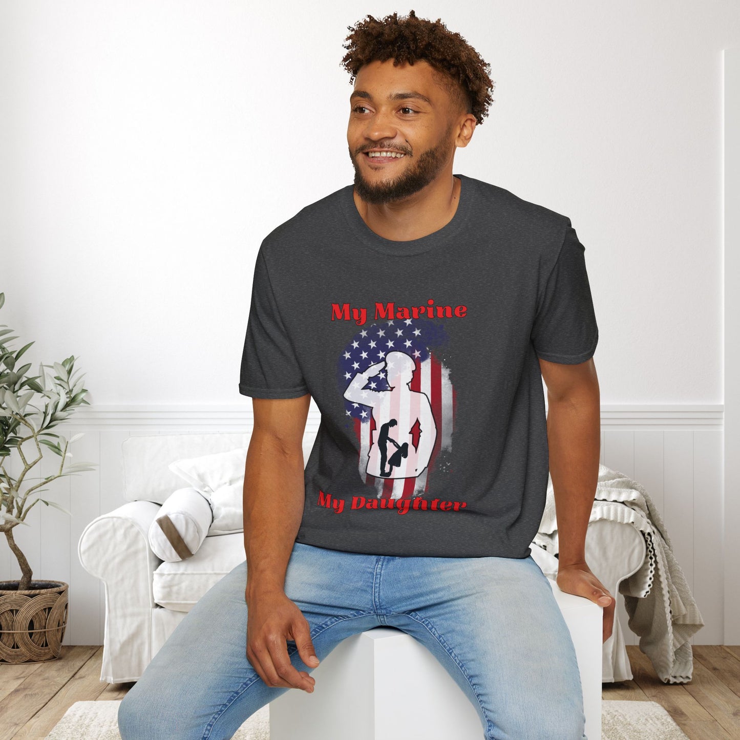 My Marine My Daughter (Dad) Adult T-shirt