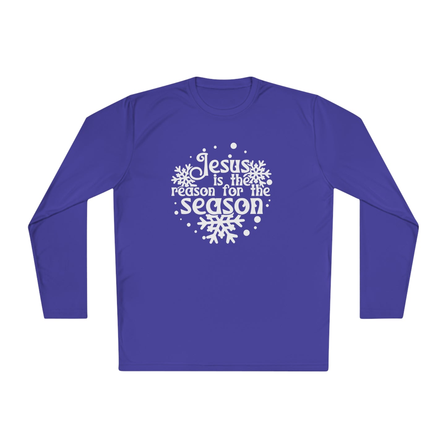 Jesus Is The Reason For The Season Snowflake Adult Long Sleeve Tee