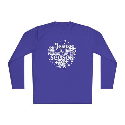 Jesus Is The Reason For The Season Snowflake Adult Long Sleeve Tee