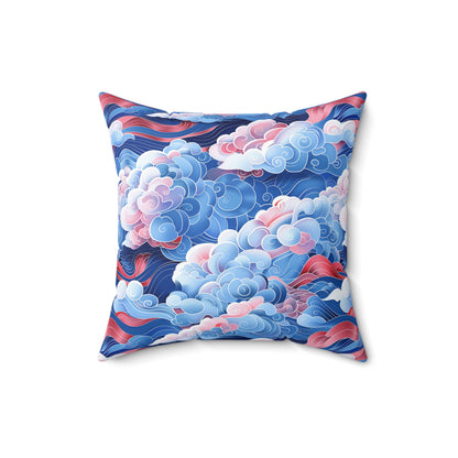 Azure Kumo Flow Throw Pillow