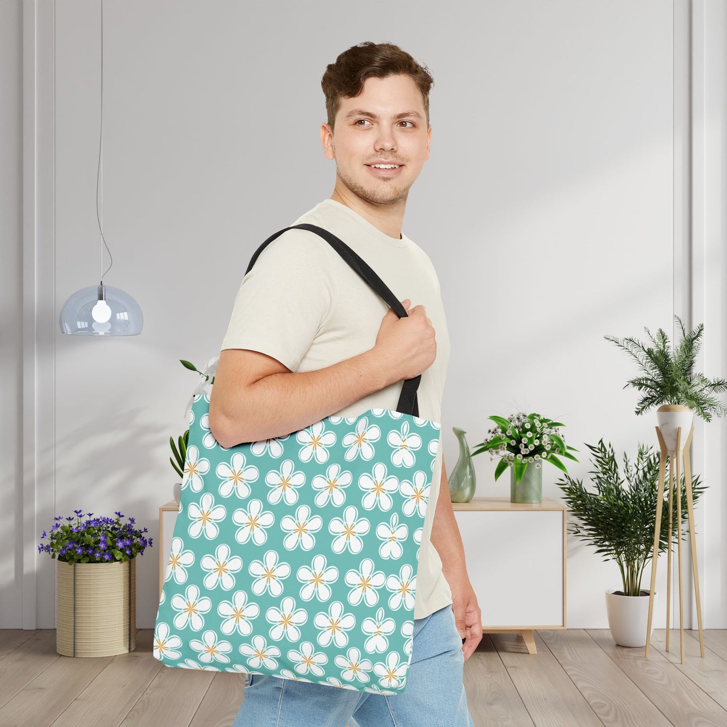 Tealberry Blooms Canvas Tote Bag