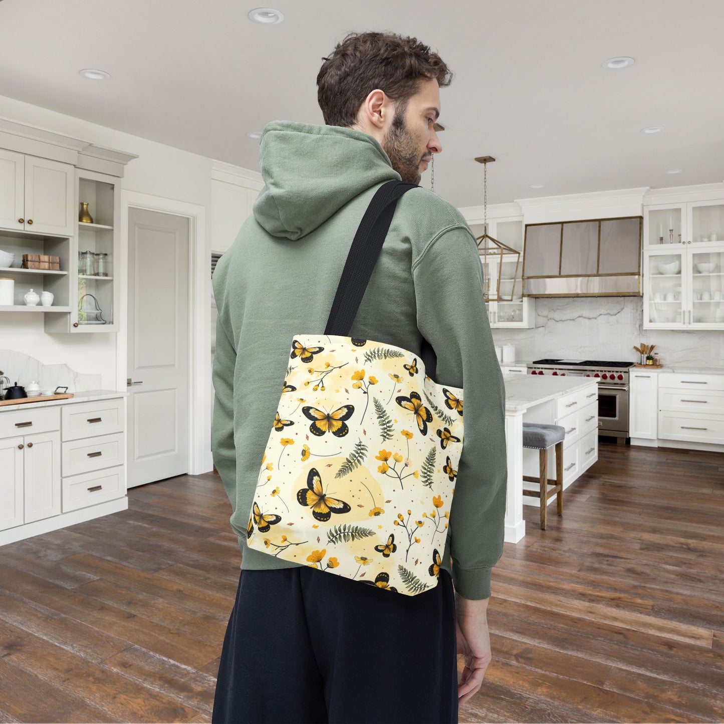 Sunlit Butterfly Bloom Canvas Tote Bag