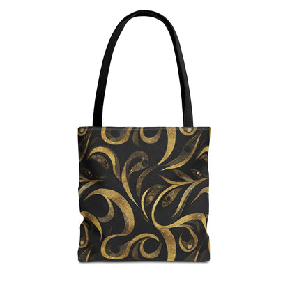 Golden Noir Swirl Canvas Tote Bag