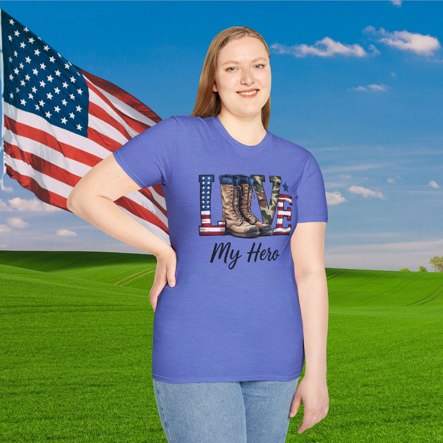 Love My Hero (Military Boots) Adult T-Shirt