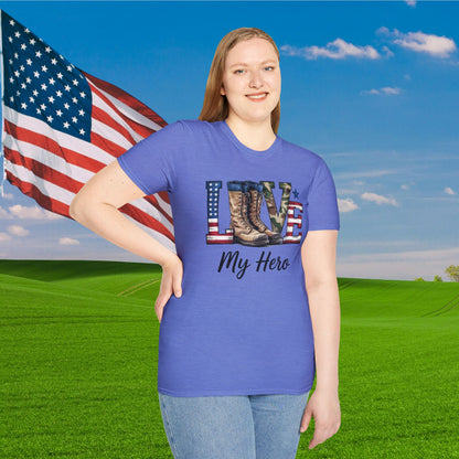 Love My Hero (Military Boots) Adult T-Shirt