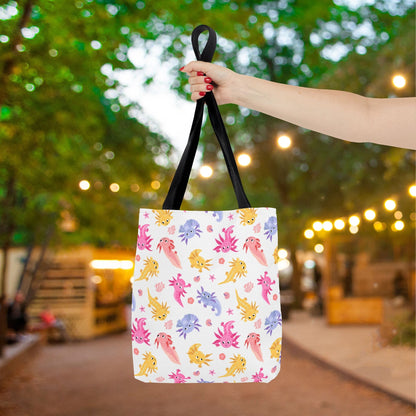 Axolotl Whimsy Canvas Tote Bag