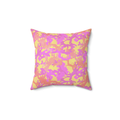 Sunset Sorbet Camo Throw Pillow