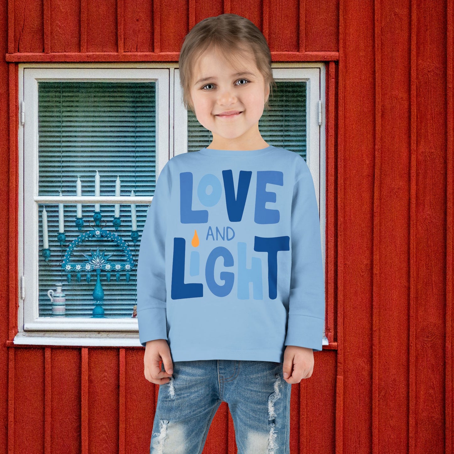 Hanukkah Love & Light 2 Toddler Long Sleeve Tee