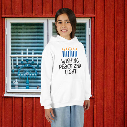 Hanukkah Wishing Peace & Light Youth Hoodie