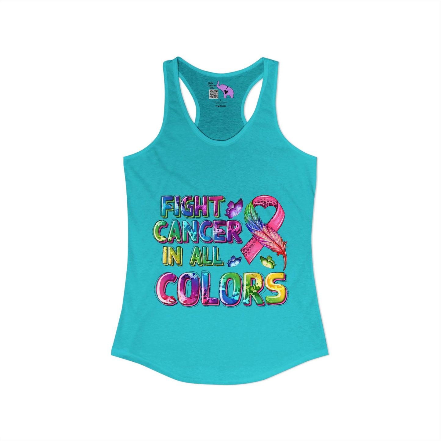 Fight Cancer In All Colors 8 Women's Ideal Racerback Tank