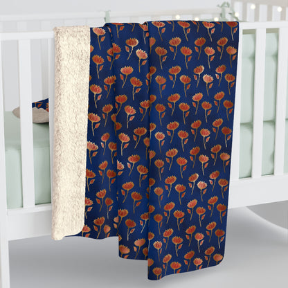 Crimson Luxe Petals Fleece Blanket