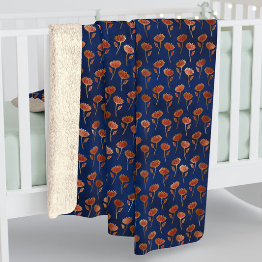 Crimson Luxe Petals Fleece Blanket