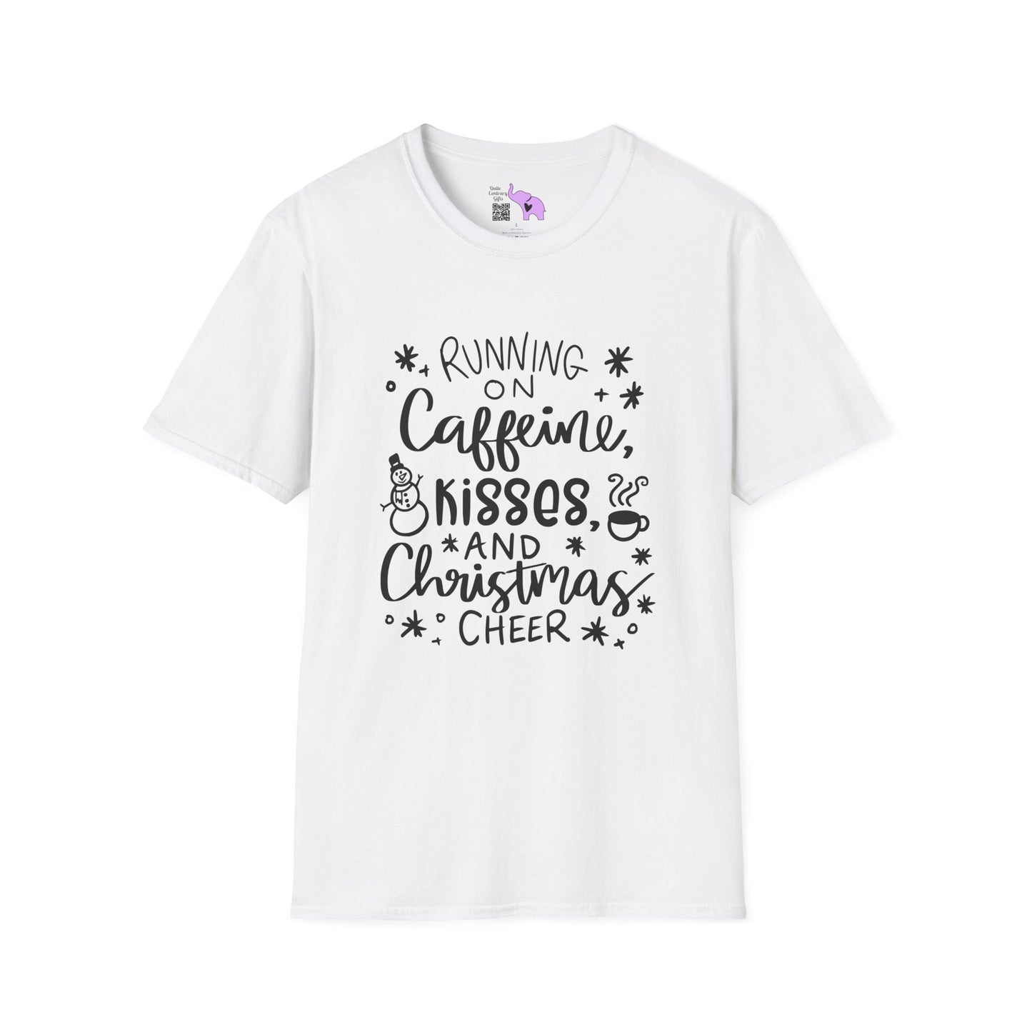 Running on Caffeine, Kisses, & Christmas Cheer T-shirt