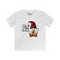 Deck the Halls Plaid Gnome Youth Softstyle Tee