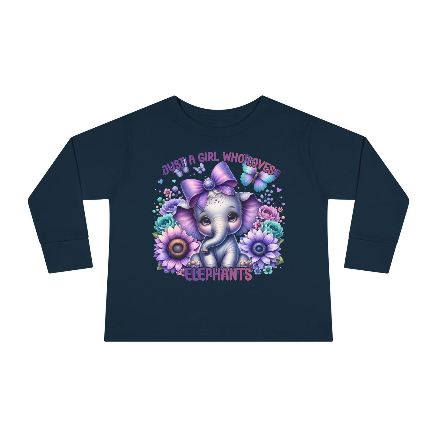 Just A Girl Who Loves Elephants Toddler Long Sleeve Tee