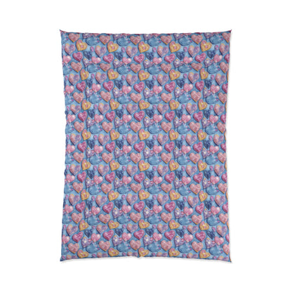 Color Pop Stitched Hearts Comforter