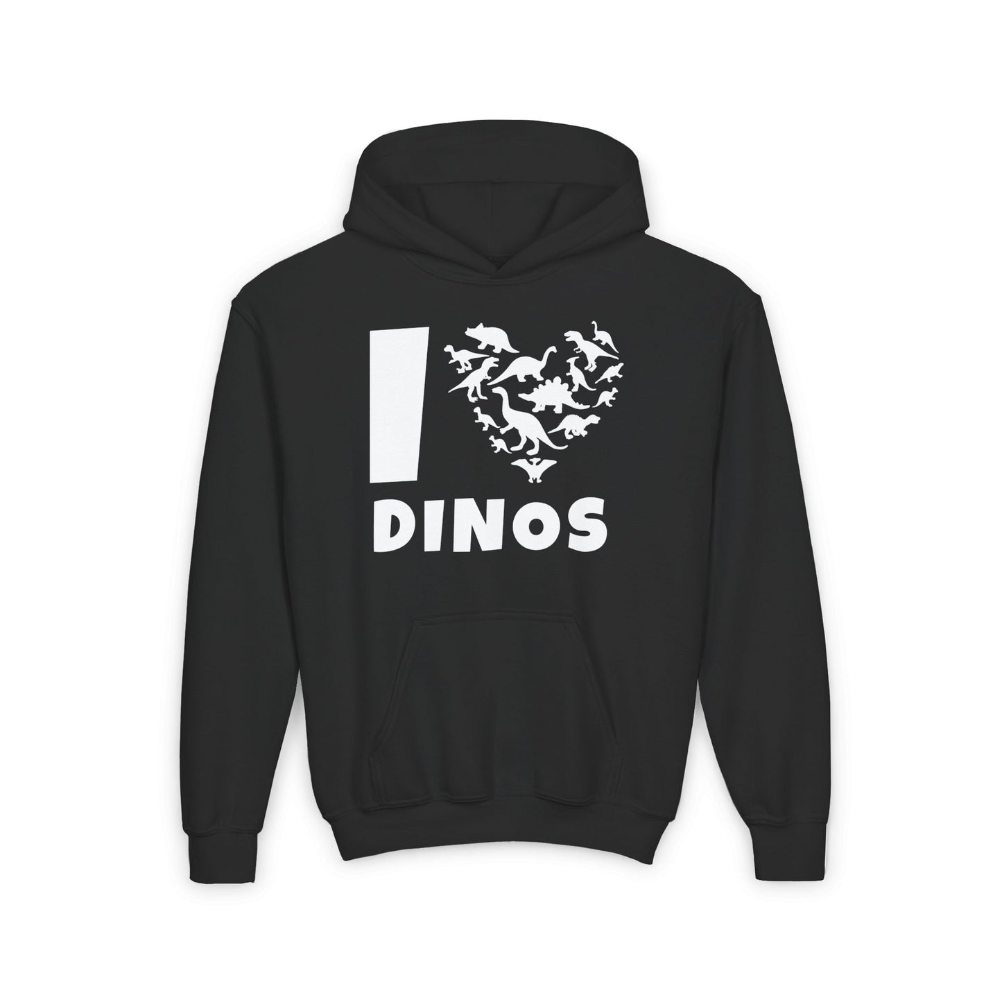 I Love Dinos (Dino Heart) Youth Heavy Blend Hoodie