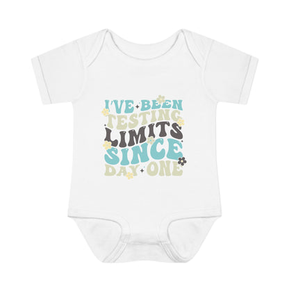 I've Been Testing Limits Since Day One Infant Baby Rib Bodysuit