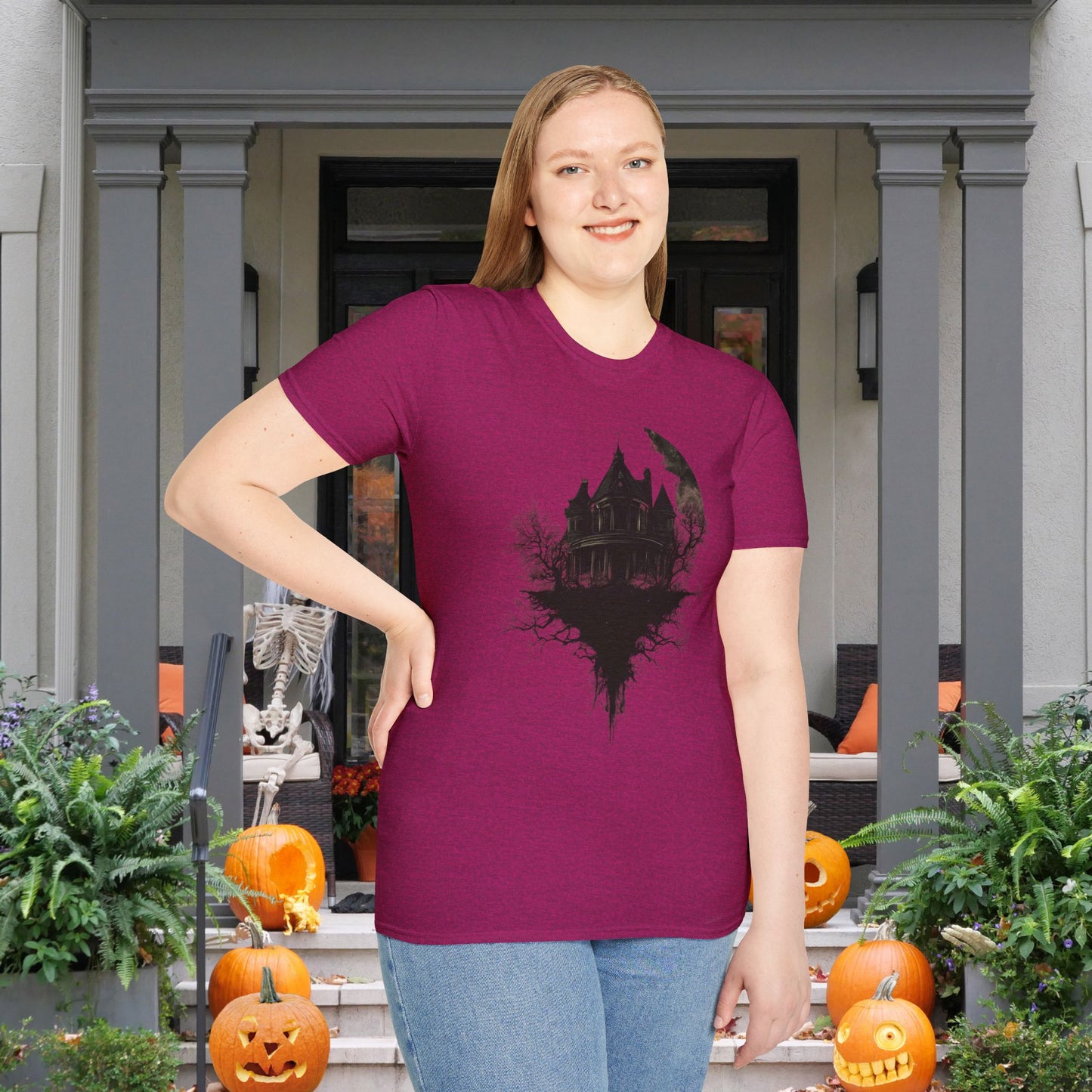 Halloween Haunted House Adult T-shirt