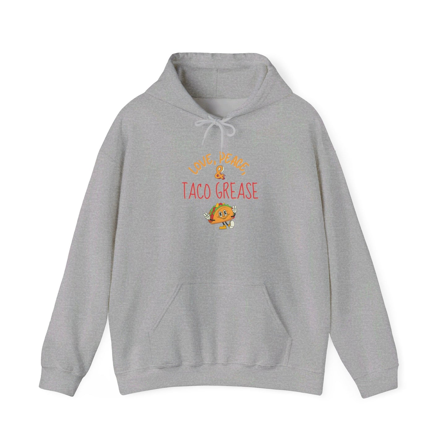 Love, Peace, & Taco Grease Heavy Blend™ Hooded Sweatshirt