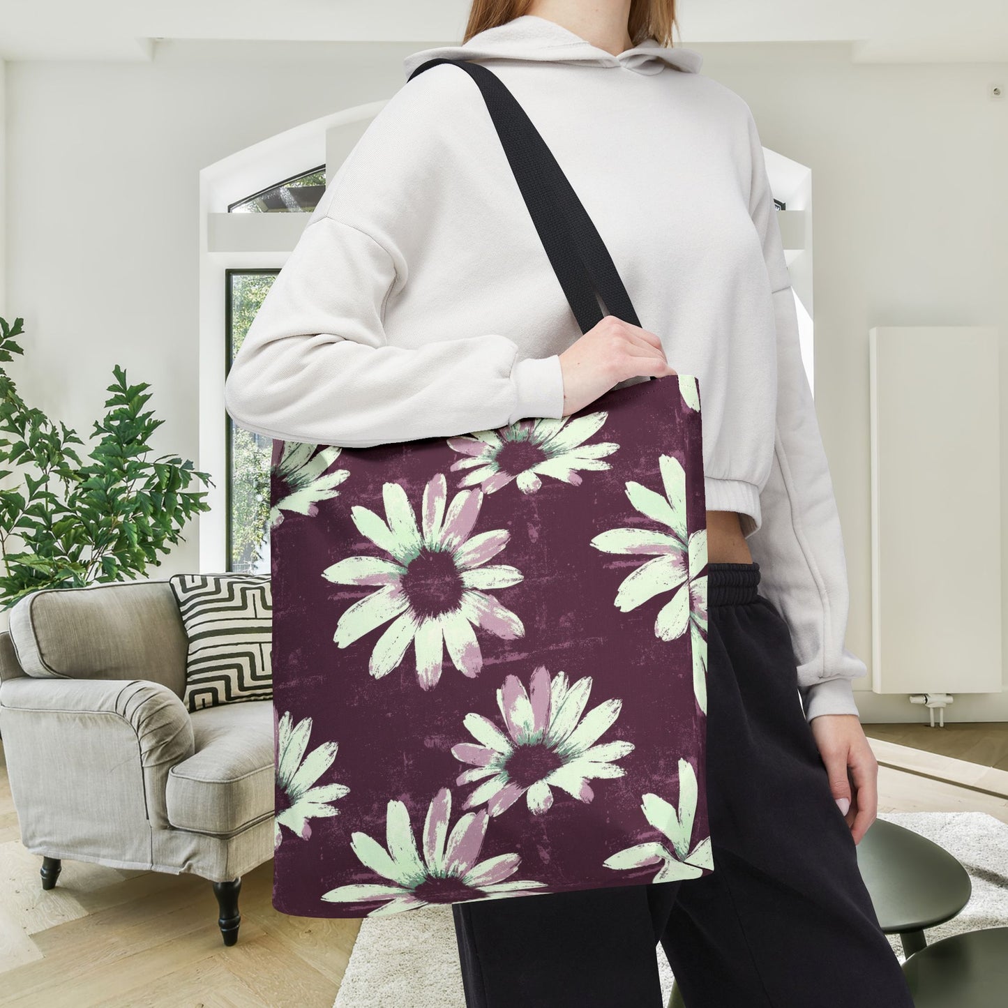 Purple Tide Petals Canvas Tote Bag