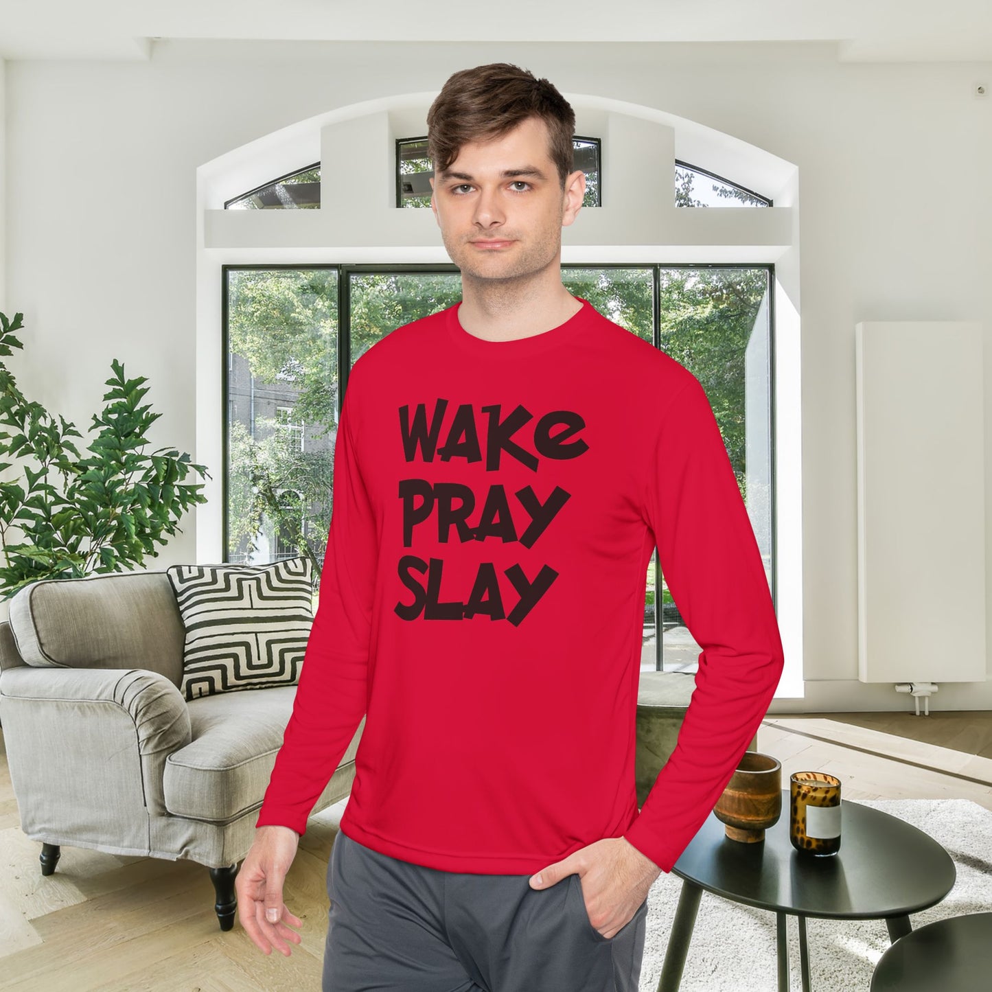 Wake Pray Slay Adult Long Sleeve Tee