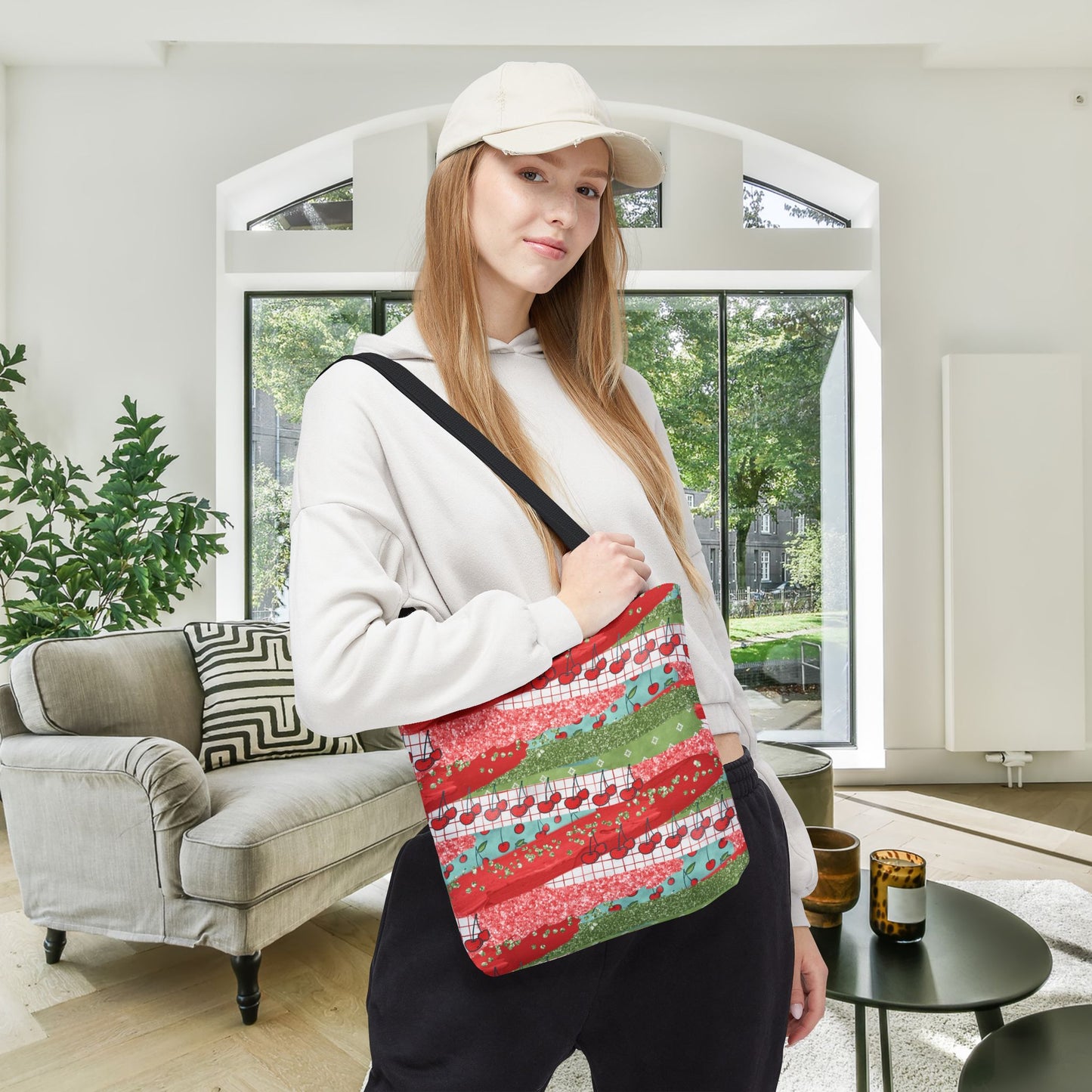 Cherry Lane Canvas Tote Bag
