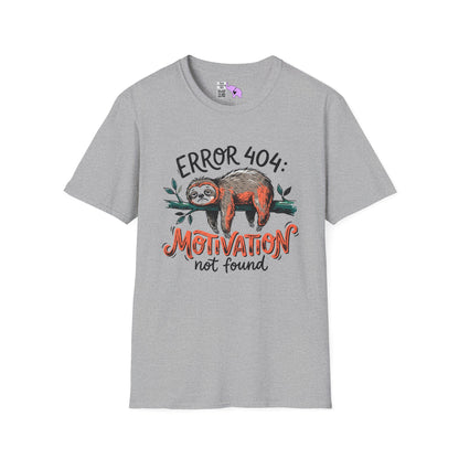 ""Error 404: Motivation Not Found (Sloth on Branch) Adult T-shirt