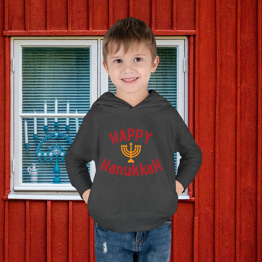 Happy Hanukkah Toddler Pullover Fleece Hoodie