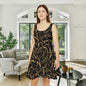 Golden Noir Swirl Women's Skater Dress