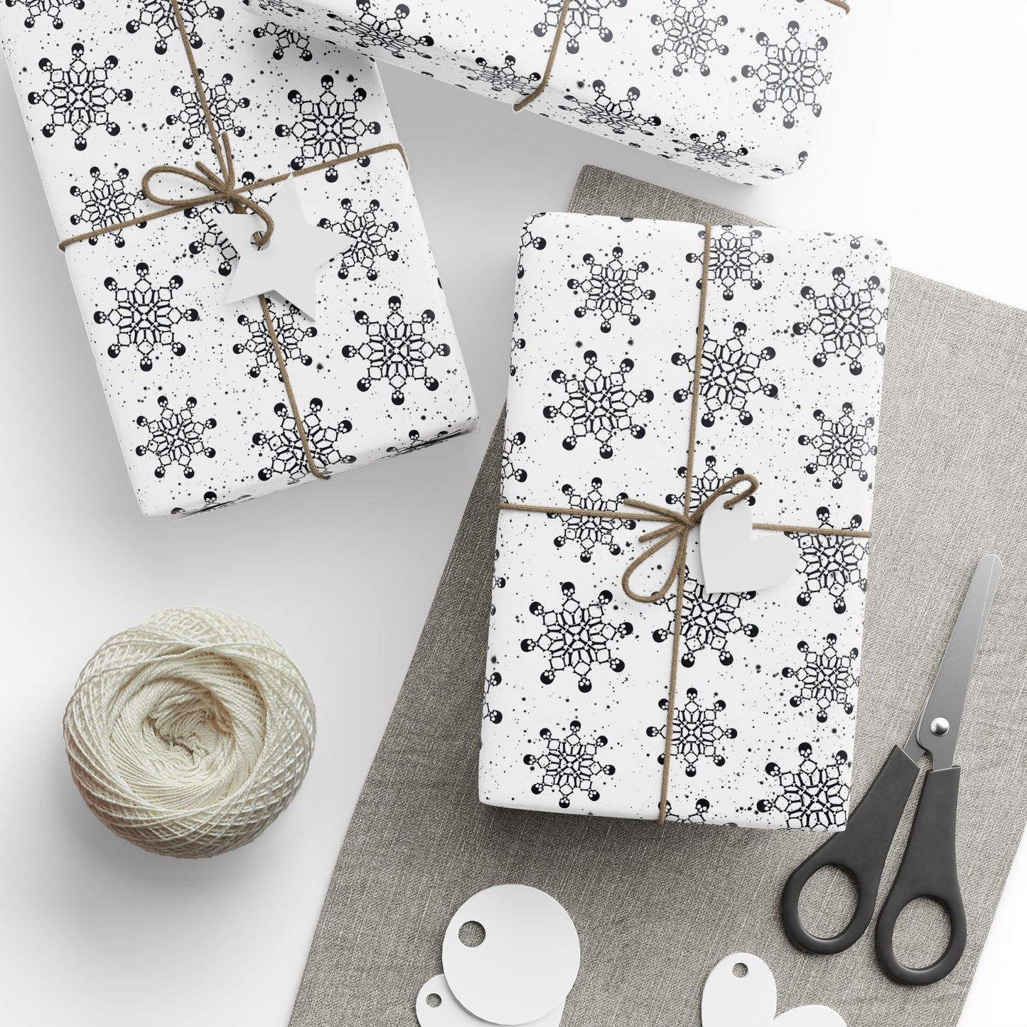 Skull Snowflakes Wrapping Paper