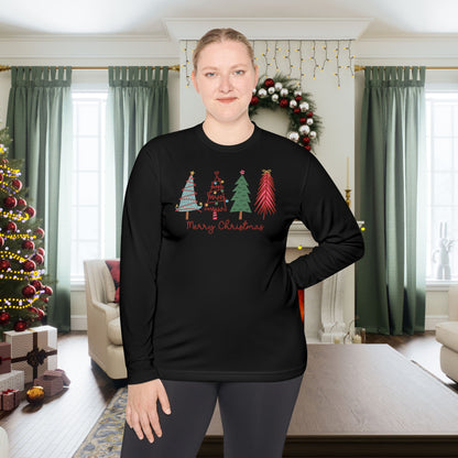 Merry Christmas Trees Adult Long Sleeve Tee