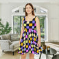 Joyful Checkerboard Women's Skater Dress