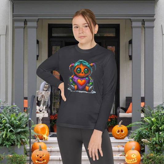 Patchwork Pumpkin Heart Youth Long Sleeve Tee