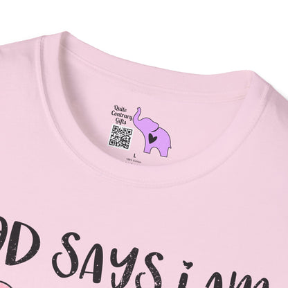 God Says I Am... (Conversation Hearts) Adult T-shirt
