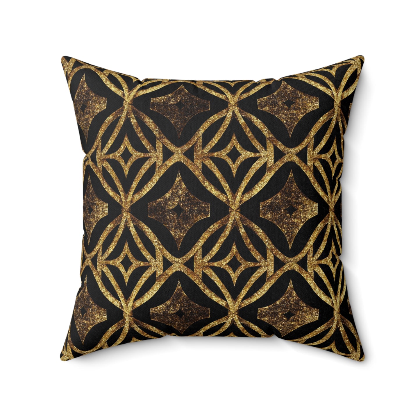 Golden Star Lattice Throw Pillow