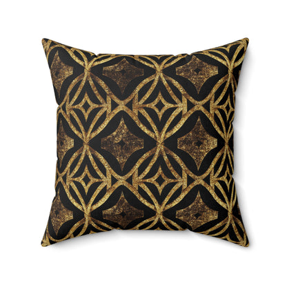 Golden Star Lattice Throw Pillow