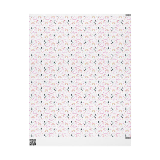 Baby Girl Stork Delivery Gift Wrap