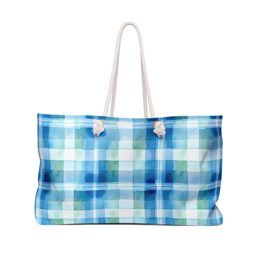 Ocean Sunset Plaid Weekender Bag