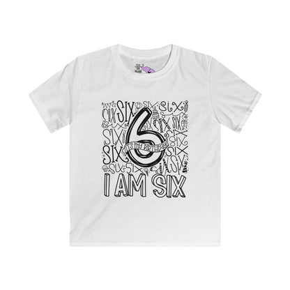 I Am Six Typography Youth Softstyle Tee