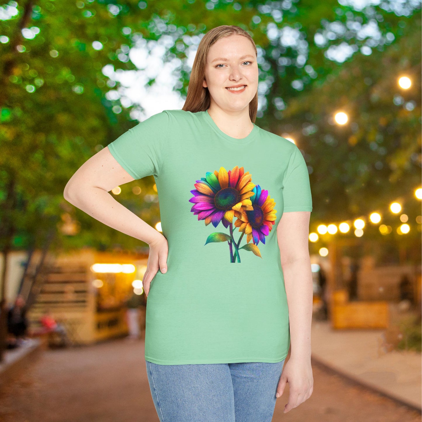 Colorburst Flowers Adult T-shirt