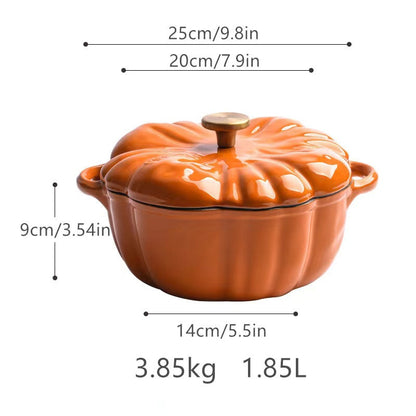 Pumpkin Shaped Cast Iron Enamel-coated Pot