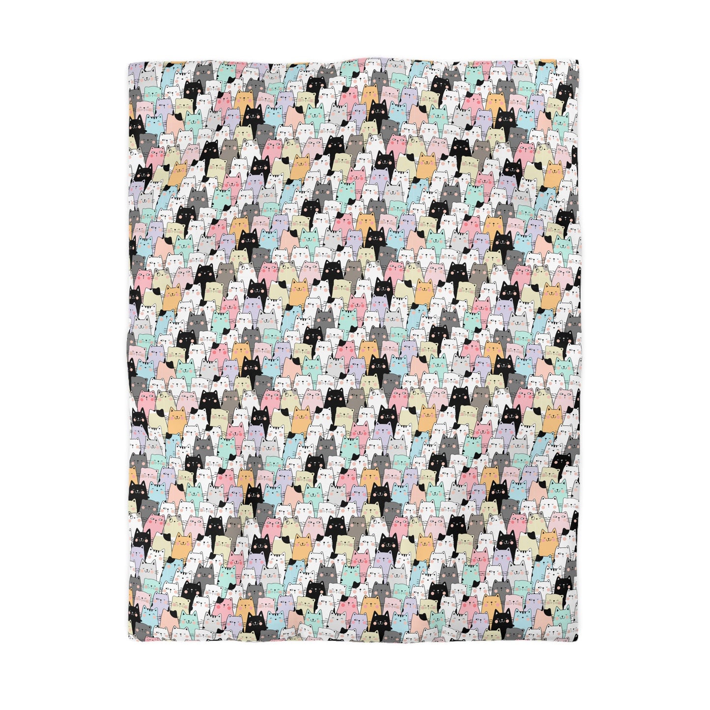 Cartoon Cats Microfiber Duvet Cover