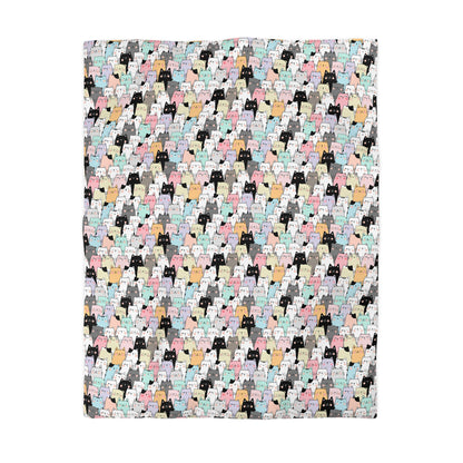 Cartoon Cats Microfiber Duvet Cover